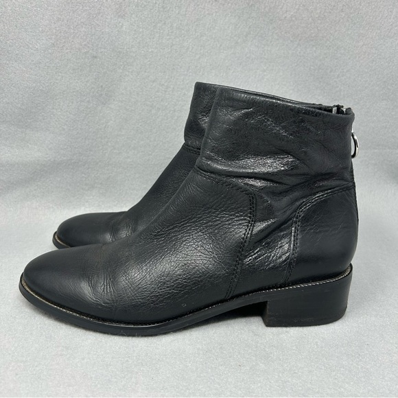 Franco Sarto Women's Size 9 Brady Leather Ankle Bootie Boot Side Zip Black. - Picture 4 of 13
